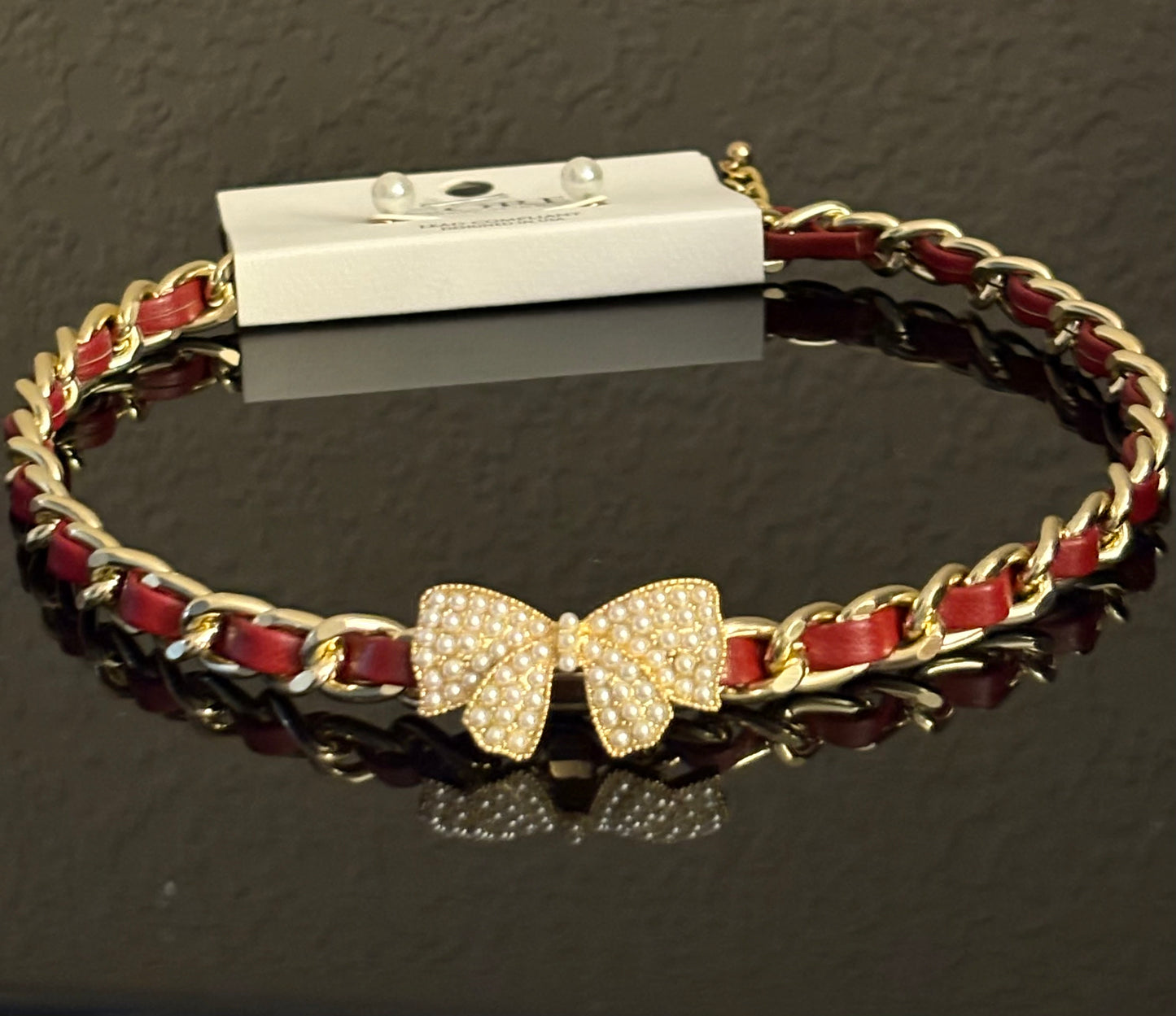 Burgundy Choker with bow