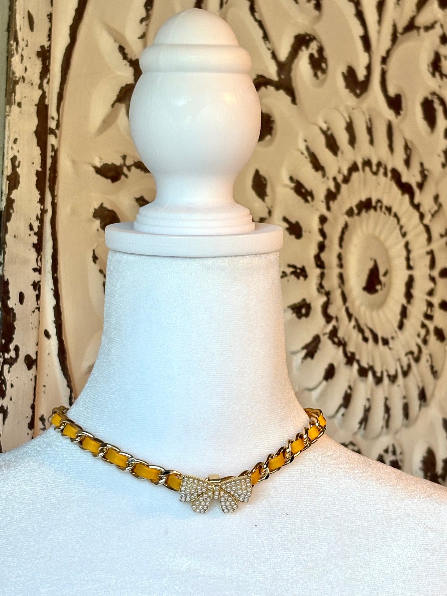 Yellow Choker with Bow