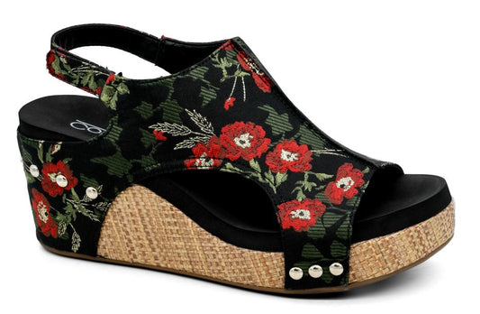 Carley- Black and Red Floral