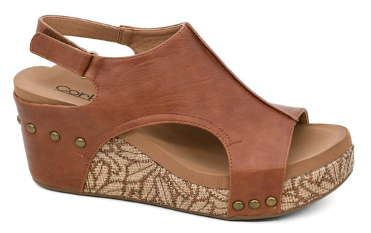 Carley-Cognac Floral Wrap