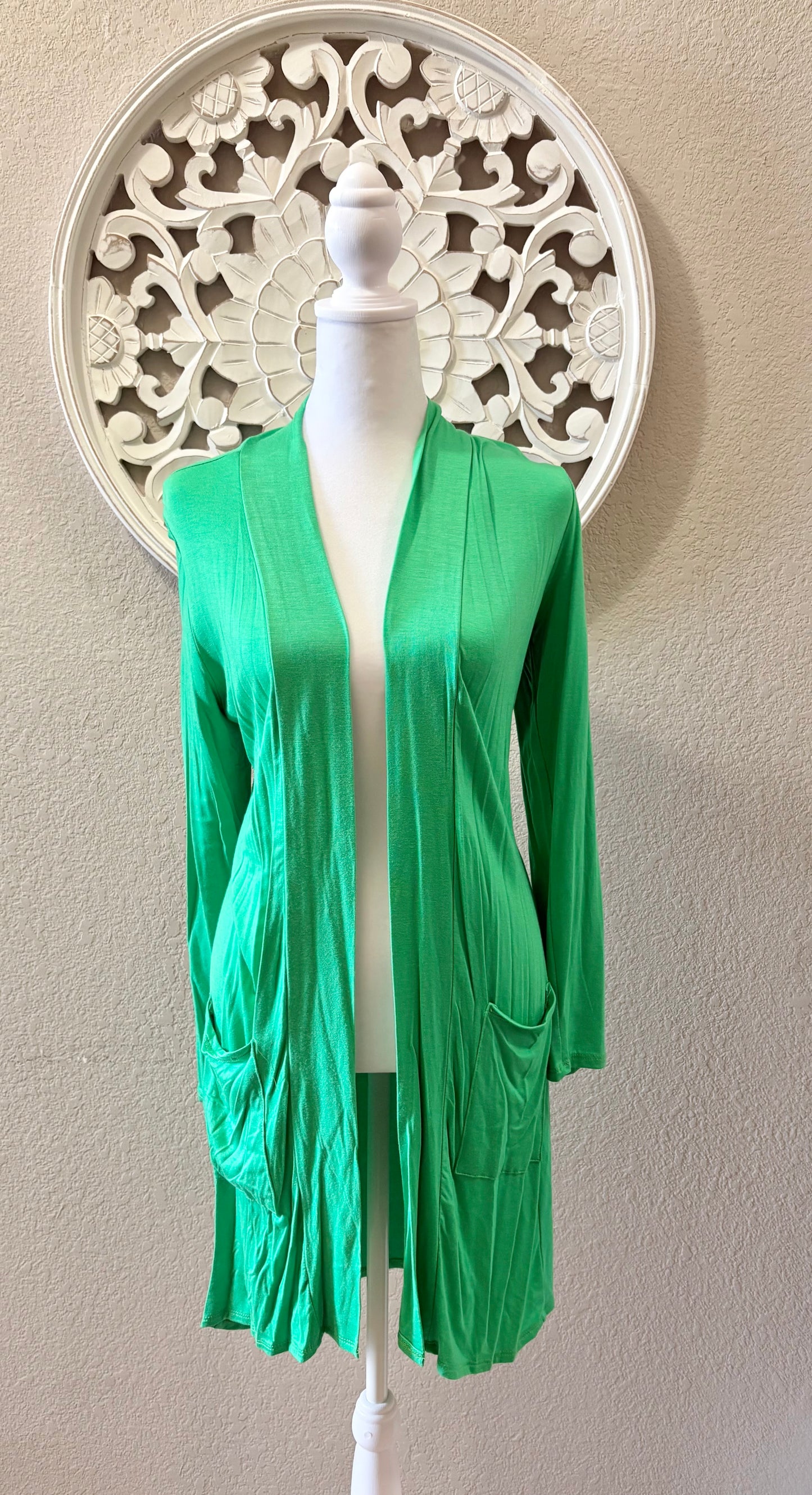 Green Slouchy Stretchy Cardigan