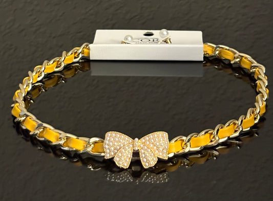 Yellow Choker with Bow